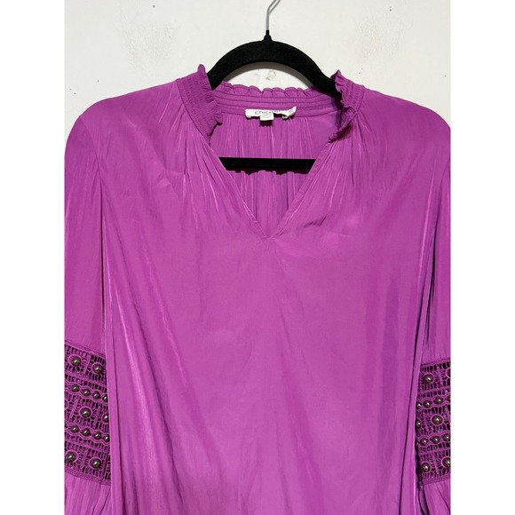 Chico's Boho Peasant Y2K Embellished Top Womens Size 6 Office Siren Indie Sleaze - Picture 4 of 8